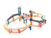 ELINELI Dvokatna željeznička pruga s električnim vlakom, 60 kom, drvena, 3+