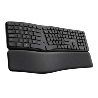 TRUST Ergonomska tipkovnica Keyra Ergo Multi-Device Wireless, bežična, njemački raspored, crna