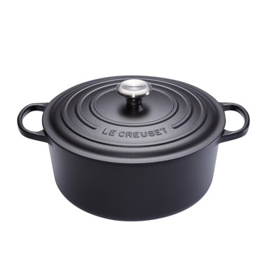 LE CREUSET Lonac, 5.3 L, okrugli, crni