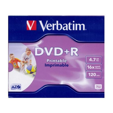 VERBATIM DVD+R Printable 4,7 GB, bijeli