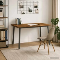 Blagovaonski stol od čvrstog drva akacije 140 x 70 x 75 cm, živi rub, prirodni i boje kave