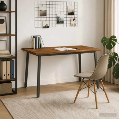 Blagovaonski stol od čvrstog drva akacije 140 x 70 x 75 cm, živi rub, prirodni i boje kave