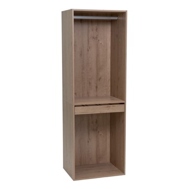 CASA SELECCIÓN Otvoreni modularni garderobni ormar u dekoru hrasta u prirodnoj boji 60x180x45 cm Modular 