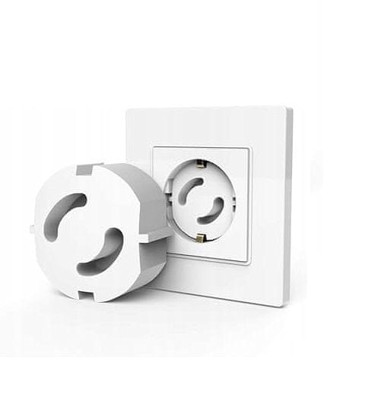 NIKCORP Zaštita za utičnice, sigurnosni poklopac za Schuko utičnice s mehanizmom za okretanje, 20 kom, bijela