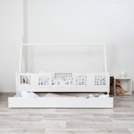 Dječji krevet Luna Tipi, 200 x 90 cm, s ladicom, bijeli