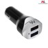 MACLEAN Automobilski USB punjač s kabelom MCE157, 2× USB, Quick Charge 3.0, srebrni, 1,5 m