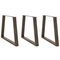 Noge za blagovaonski stol V-oblika 3 kom Prirodni čelik