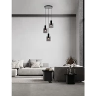 NOVA LUCE Visilica Mirbi NL9236201, E27, 3x12 W, crna i smoky