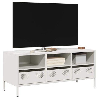 TV Ormarić bijeli 101,5x39x43,5 cm hladno valjani čelik