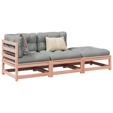 3-dijelni set vrtnih sofa s jastucima masivno drvo duglazije