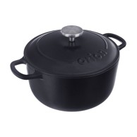 ORION Lonac od lijevanog željeza s poklopcem prikladni za indukcijsko kuhalo 3,3 l LITINA SMALT