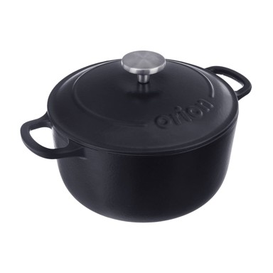 ORION Lonac od lijevanog željeza s poklopcem prikladni za indukcijsko kuhalo 3,3 l LITINA SMALT