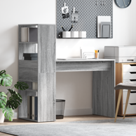 Radni stol s pohranom 113x54x120 cm od konstruiranog drva, sivi
