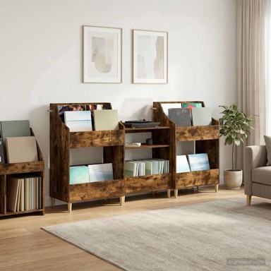 Set medijskih polica 3 kom. 212 x 46 x 112 cm, dimljeni hrast