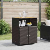 Ormarić s policom 70x50x87 cm poliester i rattan, crna