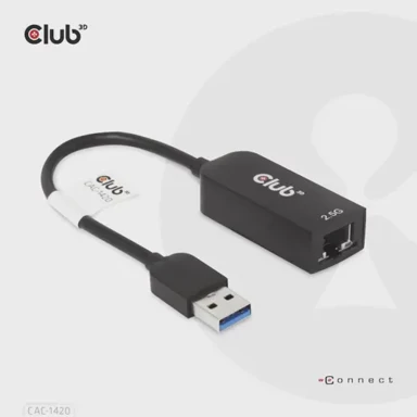CLUB3D Adapter USB 3.2 Gen 1, Type-A u RJ45, 2.5 Gbps