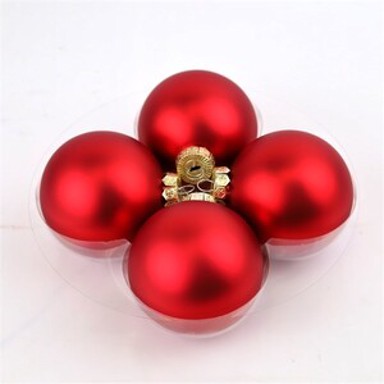 Staklene kuglice 8cm, 8 kom, crvene