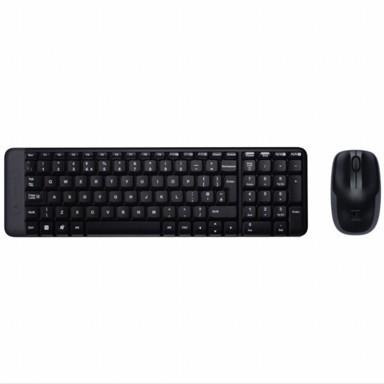 LOGITECH Set tipkovnice i miša MK220, bežični, US layout, crni
