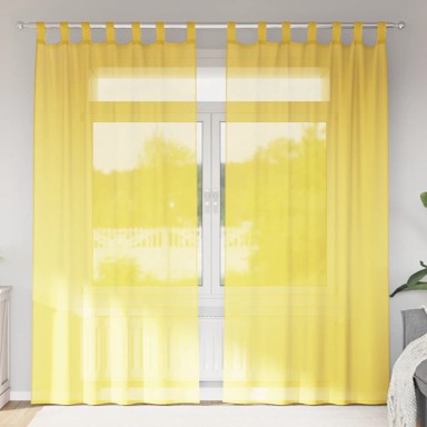 Voile zavjese s petljama, 2 kom, 140 x 245 cm, žute