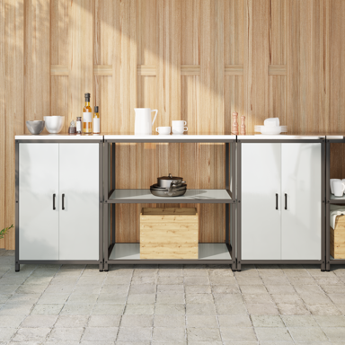 Kuhinjski set za pohranu 3 pcs, 210x50x92 cm, srebrna