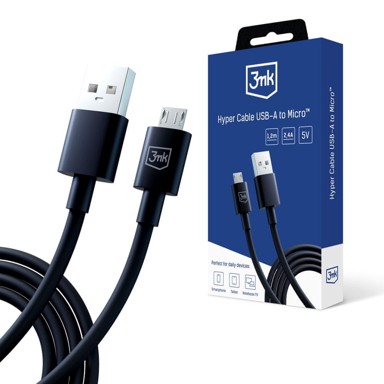 3MK USB-A na Micro USB kabel 1,2 m 2,4 A