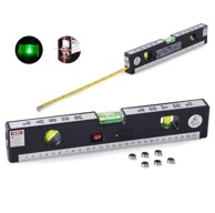 VERKGROUP Libela laserska, multifunkcionalna, 31 cm, s metrom 150 cm, osvijetljena