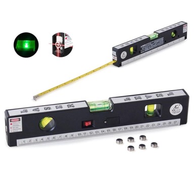 VERKGROUP Libela laserska, multifunkcionalna, 31 cm, s metrom 150 cm, osvijetljena