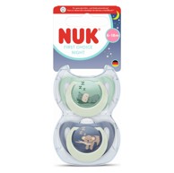 NUK Duda varalica silikon First Choice Night 6-18 m 2 kom sort