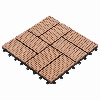 Pločice za decking 11 kom 30 x 30 cm WPC, smeđe
