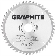 GRAPHITE Widia list kružne pile, 185 x 30 mm, 48 zuba