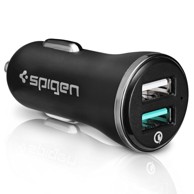 SPIGEN F27QC QC3.0 auto punjač za mobitele s 2 priključka, crni