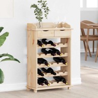 Stalak za vino, 58 x 28 x 90 cm, masivno drvo bora, prirodni