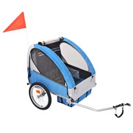 Prikolica za bicikl, 30 kg, sivo-plava