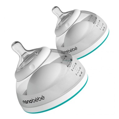 NANOBEBE Plastična bočica, 2 kom, tirkiz