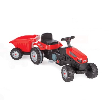 PILSAN Traktor na pedale s prikolicom, crveni