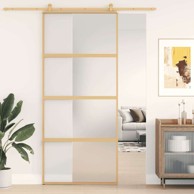Klizna vrata zlatna, matirano ESG staklo i aluminij, 90 × 205 cm, matirano