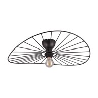 TRIO Mat crna stropna svjetiljka ø 60 cm Chapeau 
