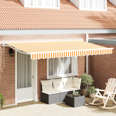 Skrovita tenda 400x200 cm, žuta, bijela