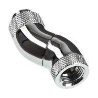 BITSPOWER Adapter 90°, G1/4 inča muški na G1/4 inča ženski, 3x rotirajući, sjajno srebrni