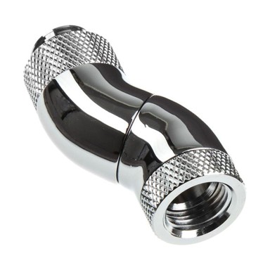 BITSPOWER Adapter 90°, G1/4 inča muški na G1/4 inča ženski, 3x rotirajući, sjajno srebrni