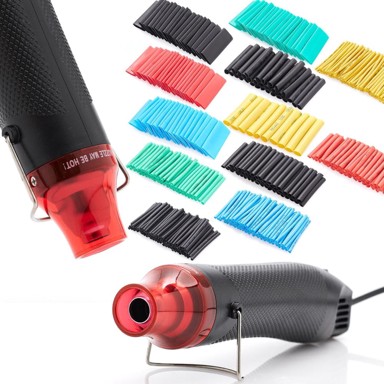 Mini toplinski pištolj Hot-Air, 300 W, s 510 kom. termoskupljajućih cijevi