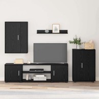 Set TV ormarića od 4 dijela, konstruirano drvo, crni hrast