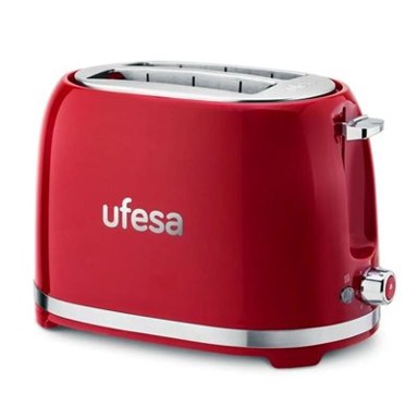 UFESA Toster Classic PinUp, 2 utora, 850 W, crveni