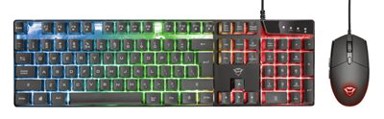 TRUST Tipkovnica + miš GXT 838 Azor Gaming Combo, crna, USB, US layout