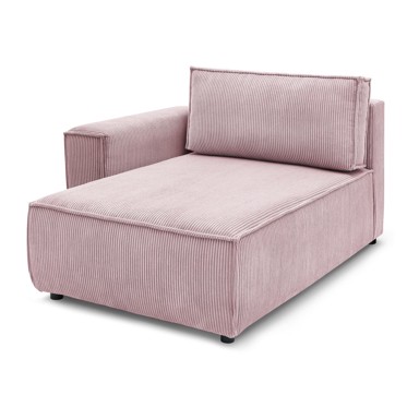 BOBOCHIC PARIS Svijetlo ružičasta modularna sjedeća garnitura od samta (s lijevim kutom) Nihad modular, 125x148x88 cm