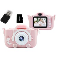 Dječja HD kamera + 32 GB kartica + torbica + selfie kamera + ugrađene igre, plava