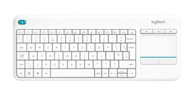 LOGITECH Tipkovnica K400+ Wireless Touch, bijela, bežična, unifying, USB