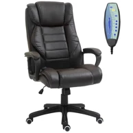 Ergonomska okretna uredska stolica s masažom u 6 točaka, smeđa