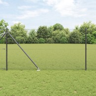 Zavarena žičana ograda s 13 kolaca,, siva, 1x100 m, čelik