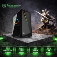 BAB Stolno računalo APU Gamer R7 / AMD Ryzen 7 5700G, 16 GB DDR4, 500 GB NVMe SSD, Radeon Vega grafika, Windows 11 Pro, crna